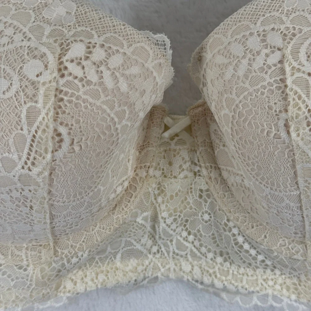 NWOT Aerie Real‎ Power Balconette Bra Lace Ivory 34D